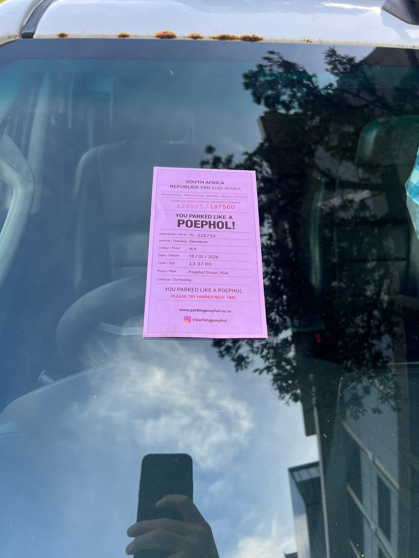'You Parked Like A Poephol' Fines Pack of 10
